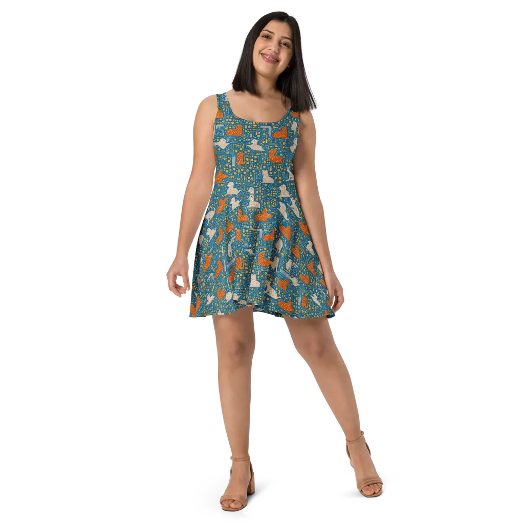 Copper Circuit Warren on Skater Dress — Front