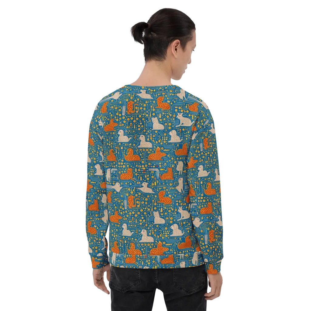 Copper Circuit Warren on Sweatshirt — Back