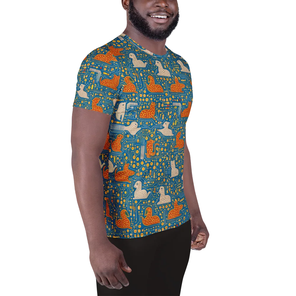 Copper Circuit Warren on Men's Athletic T-Shirt — Right