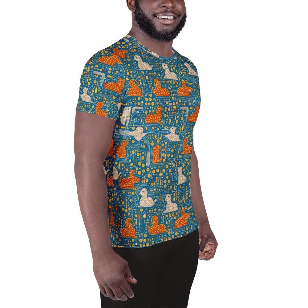Copper Circuit Warren on Men's Athletic T-Shirt — Right