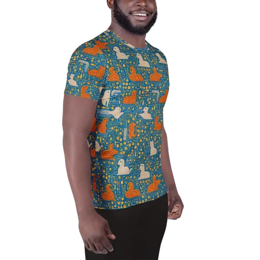 Copper Circuit Warren on a Men's Athletic T-Shirt