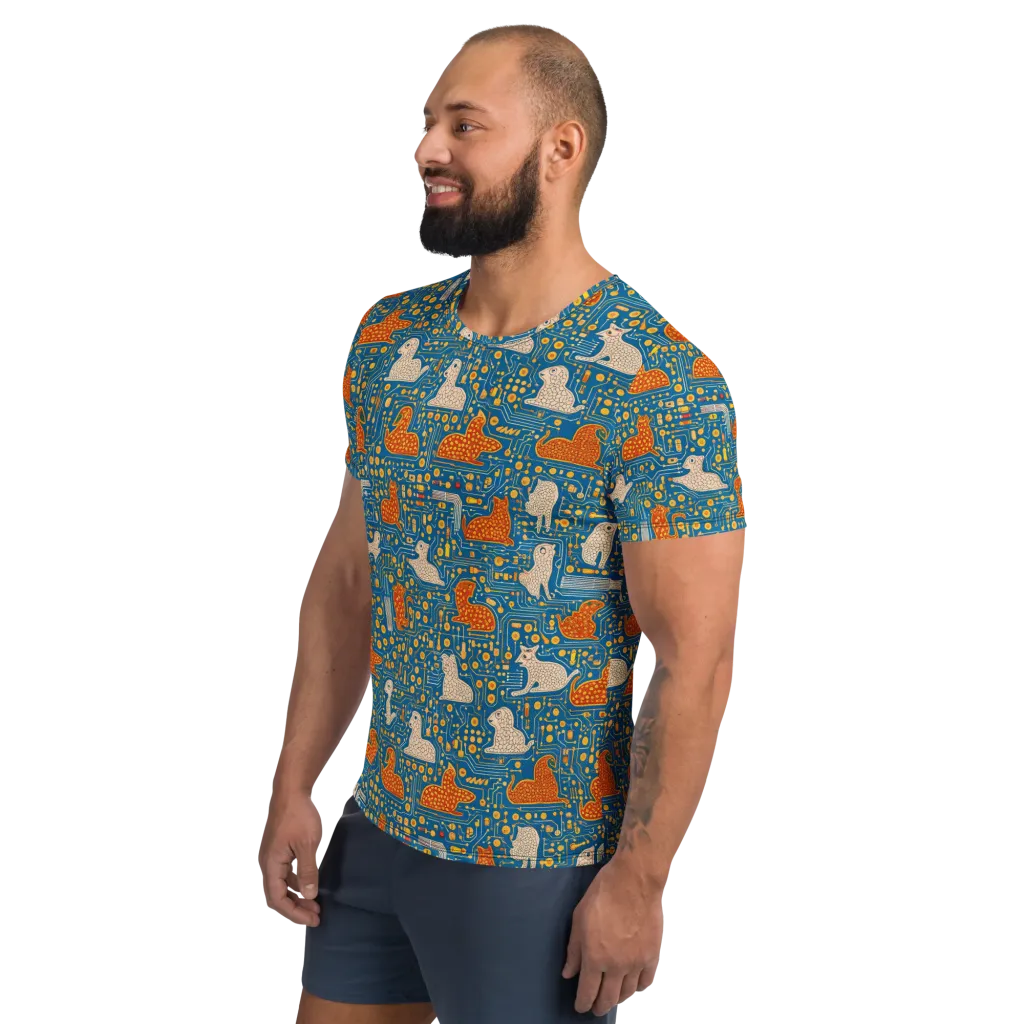 Copper Circuit Warren on Men's Athletic T-Shirt — Left