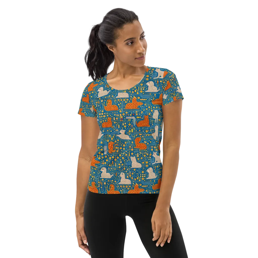 Copper Circuit Warren on Women's Athletic T-Shirt — Front