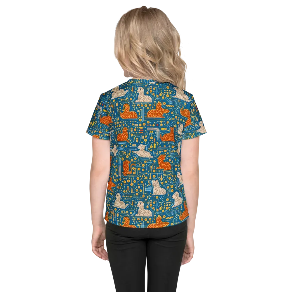 Copper Circuit Warren on Kids Crew Neck T-Shirt — Back