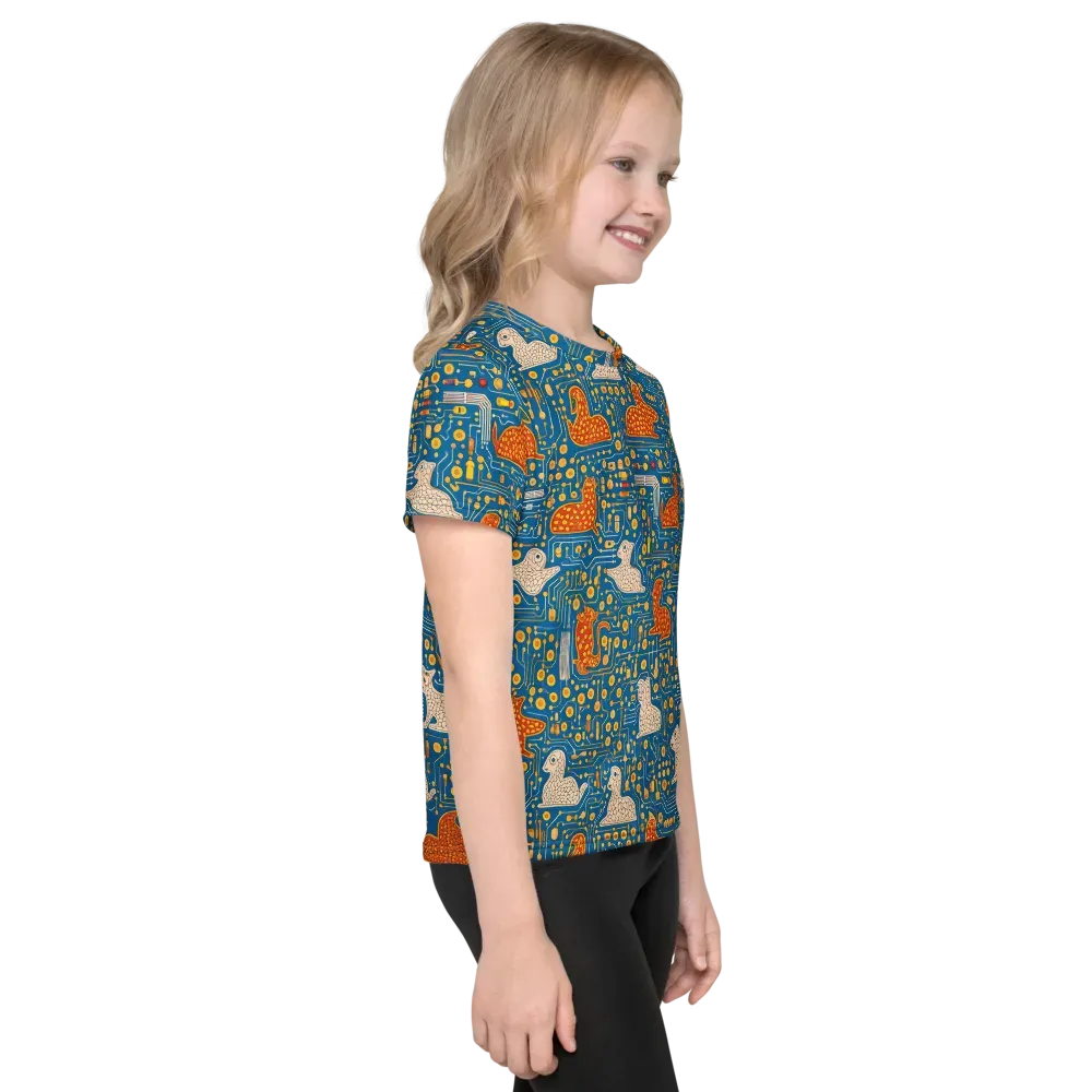 Copper Circuit Warren on Kids Crew Neck T-Shirt — Right