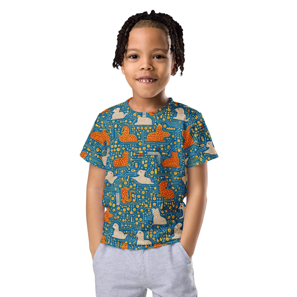 Copper Circuit Warren on Kids Crew Neck T-Shirt — Front