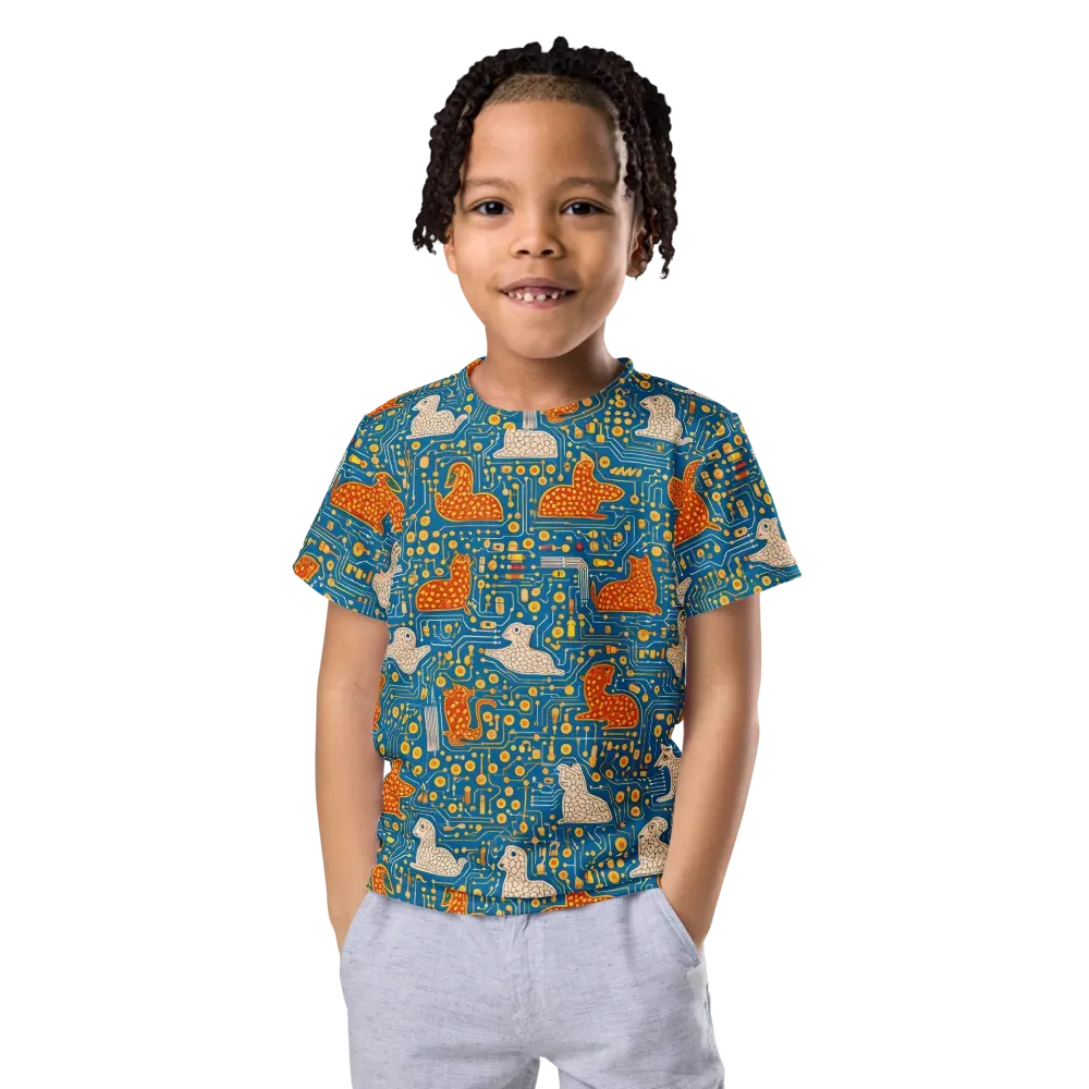 Copper Circuit Warren on Kids Crew Neck T-Shirt — Front