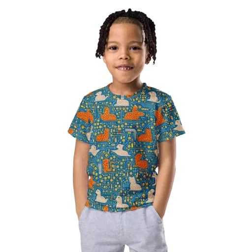 Copper Circuit Warren on a Kids Crew Neck T-Shirt