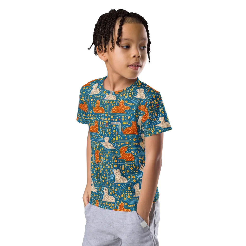 Copper Circuit Warren on Kids Crew Neck T-Shirt — Left Front