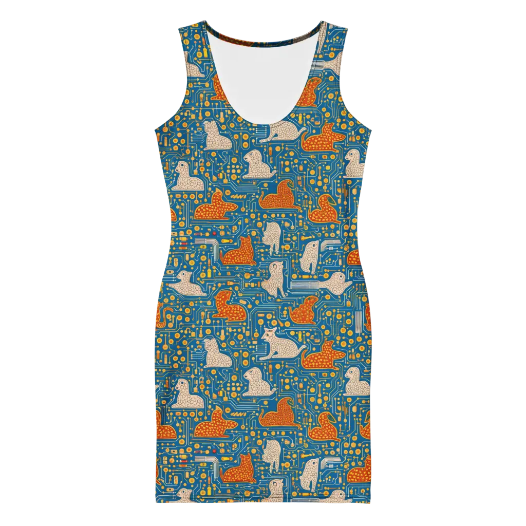 Copper Circuit Warren on Bodycon Dress — Front