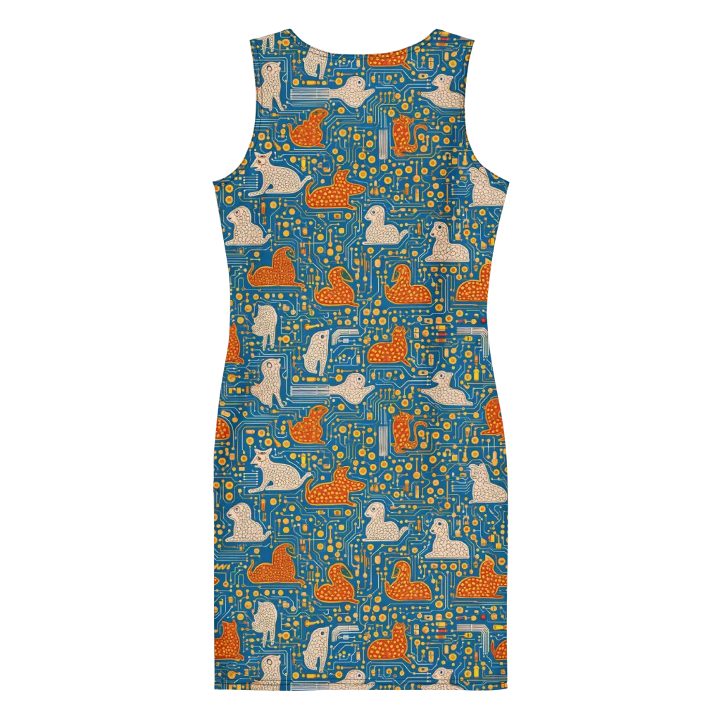 Copper Circuit Warren on Bodycon Dress — Back