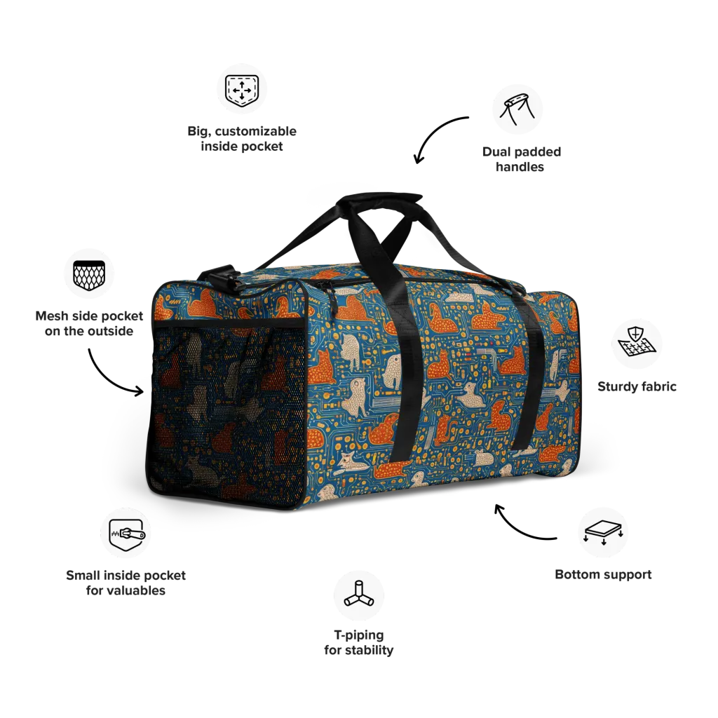 Copper Circuit Warren on Duffle Bag — Right Front