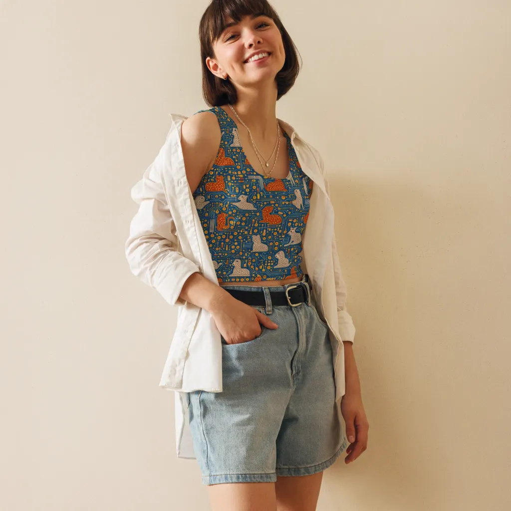 Copper Circuit Warren on Crop Top — Front