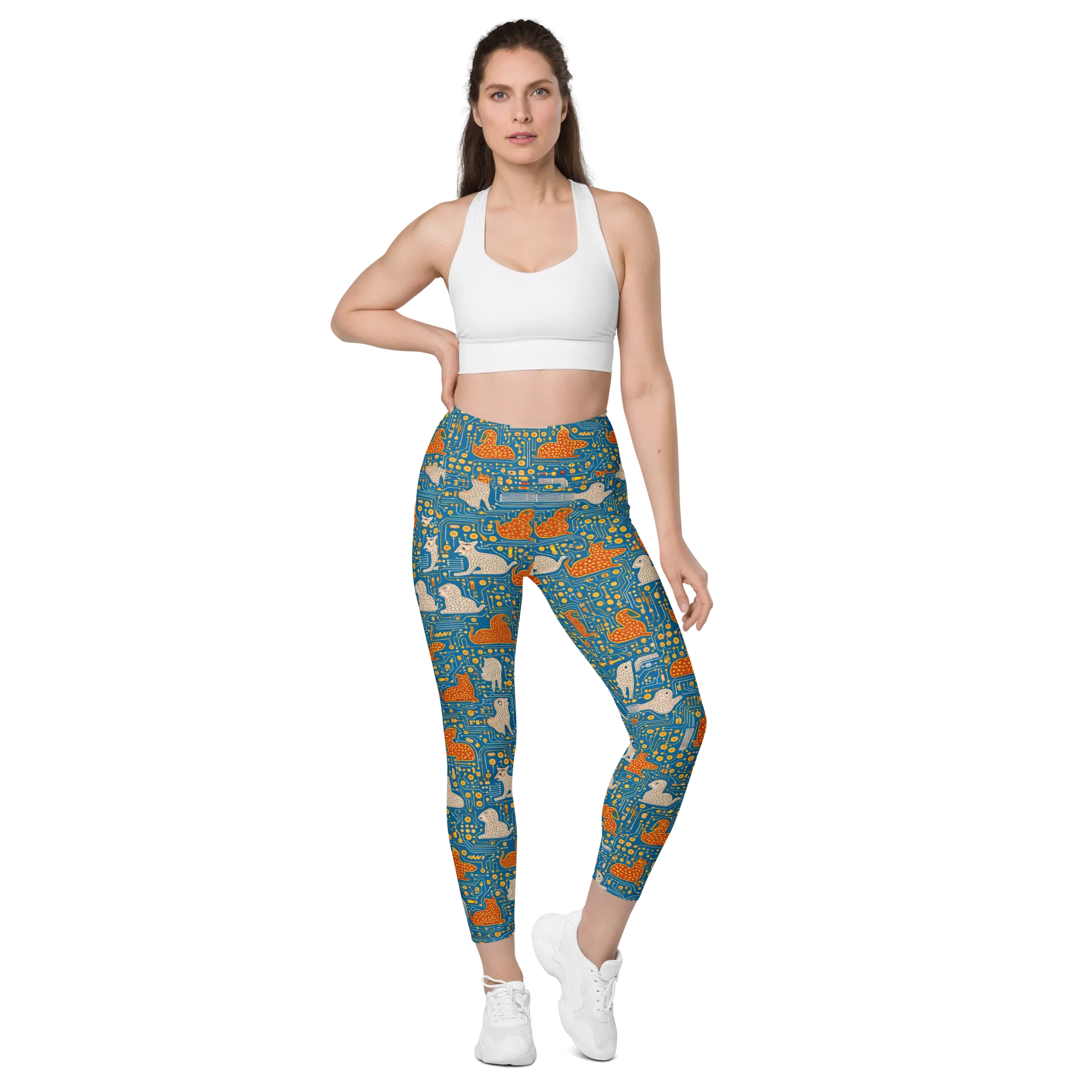 Copper Circuit Warren on Leggings with Pockets — Front