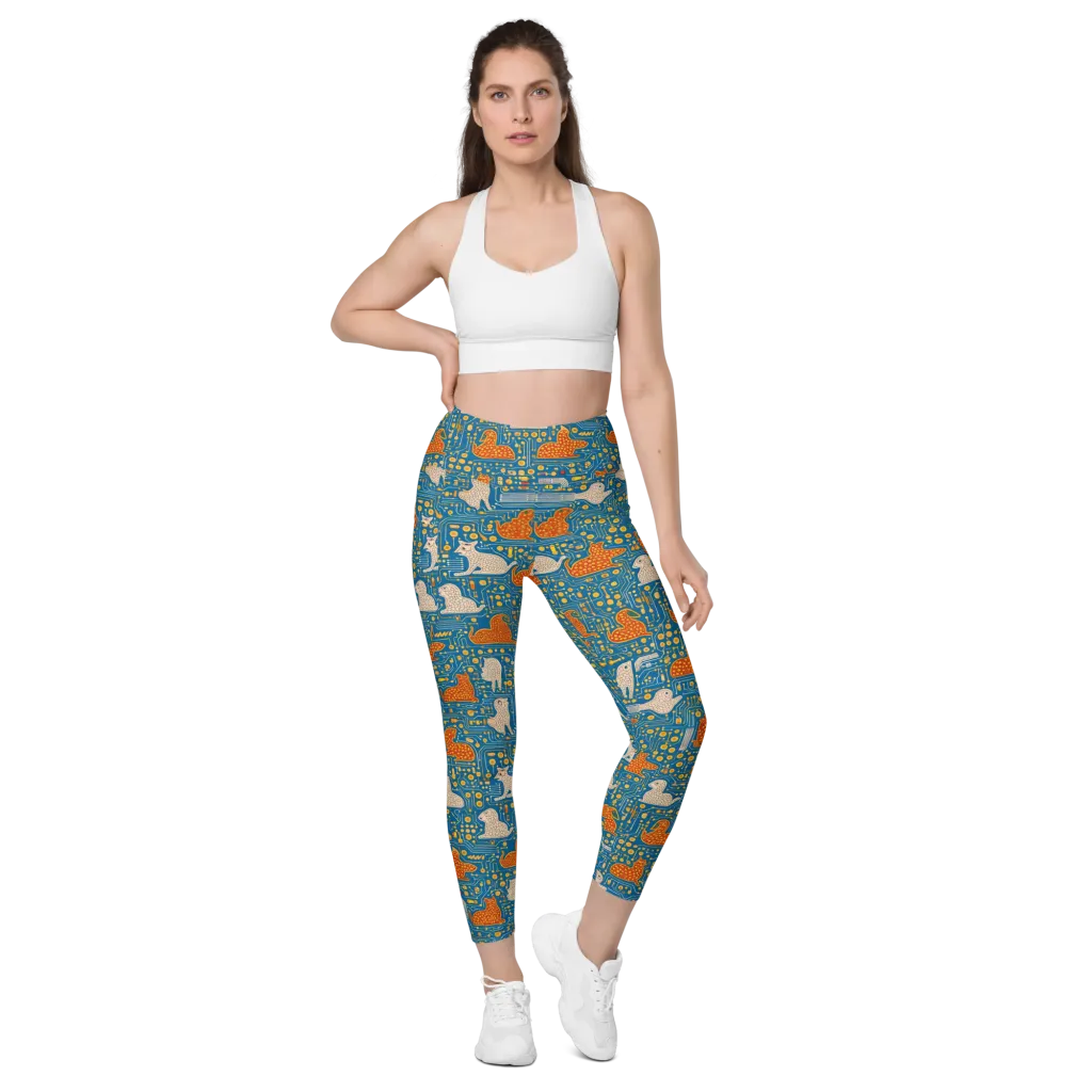 Copper Circuit Warren on Leggings with Pockets — Front