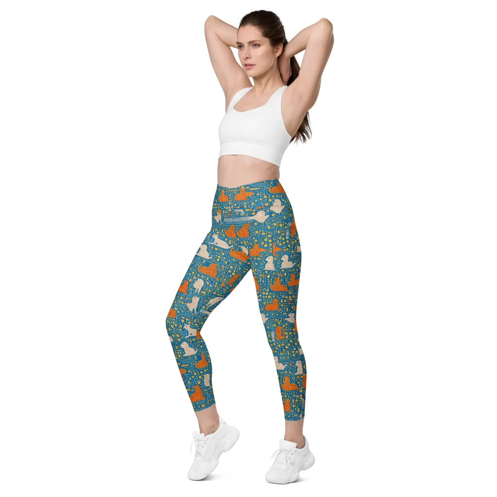 Copper Circuit Warren on Leggings with Pockets — Left Front