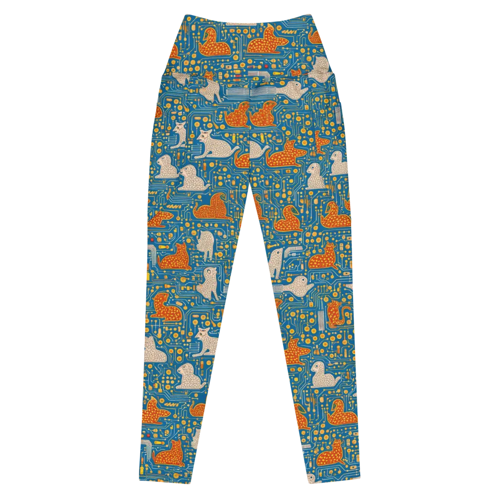 Copper Circuit Warren on Leggings with Pockets — Front