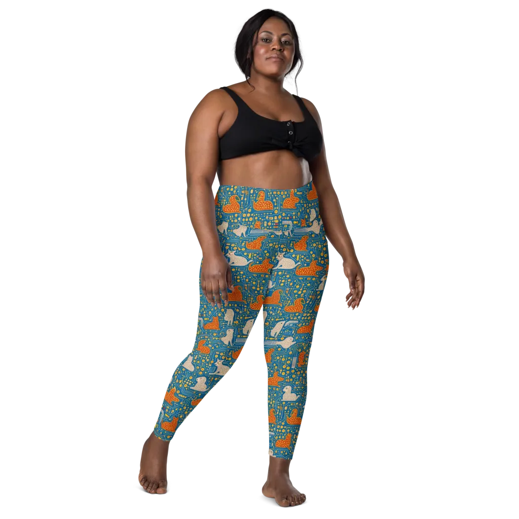 Copper Circuit Warren on Leggings with Pockets — Front