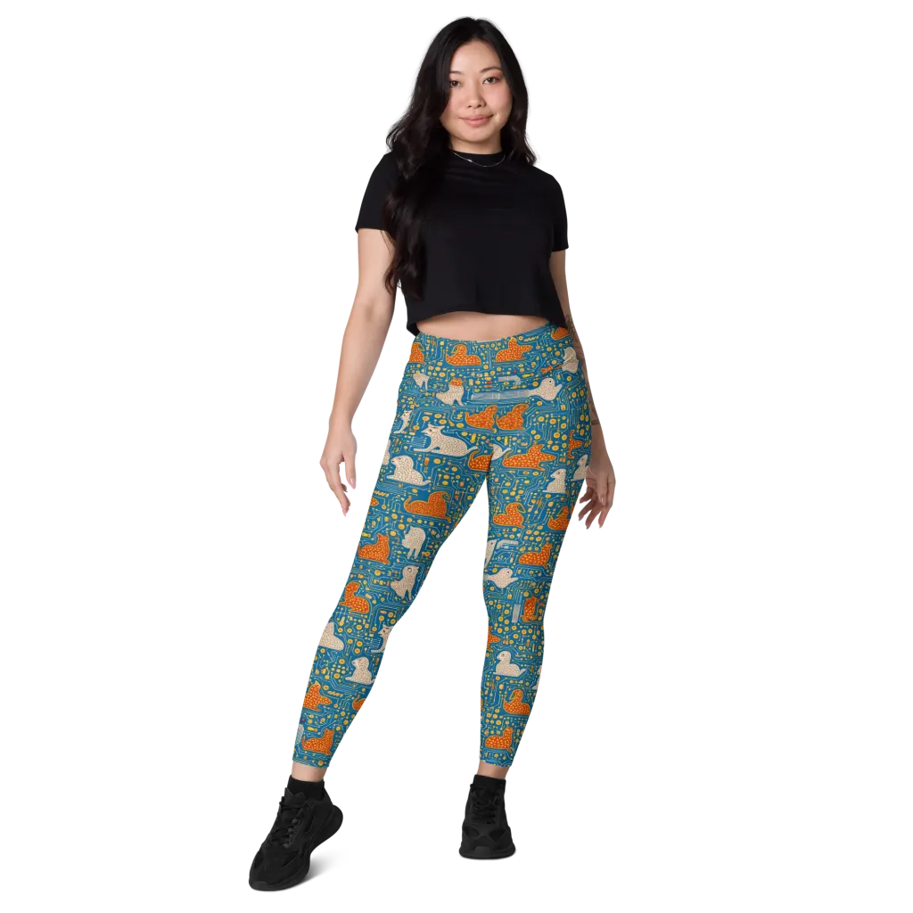 Copper Circuit Warren on Leggings with Pockets — Front