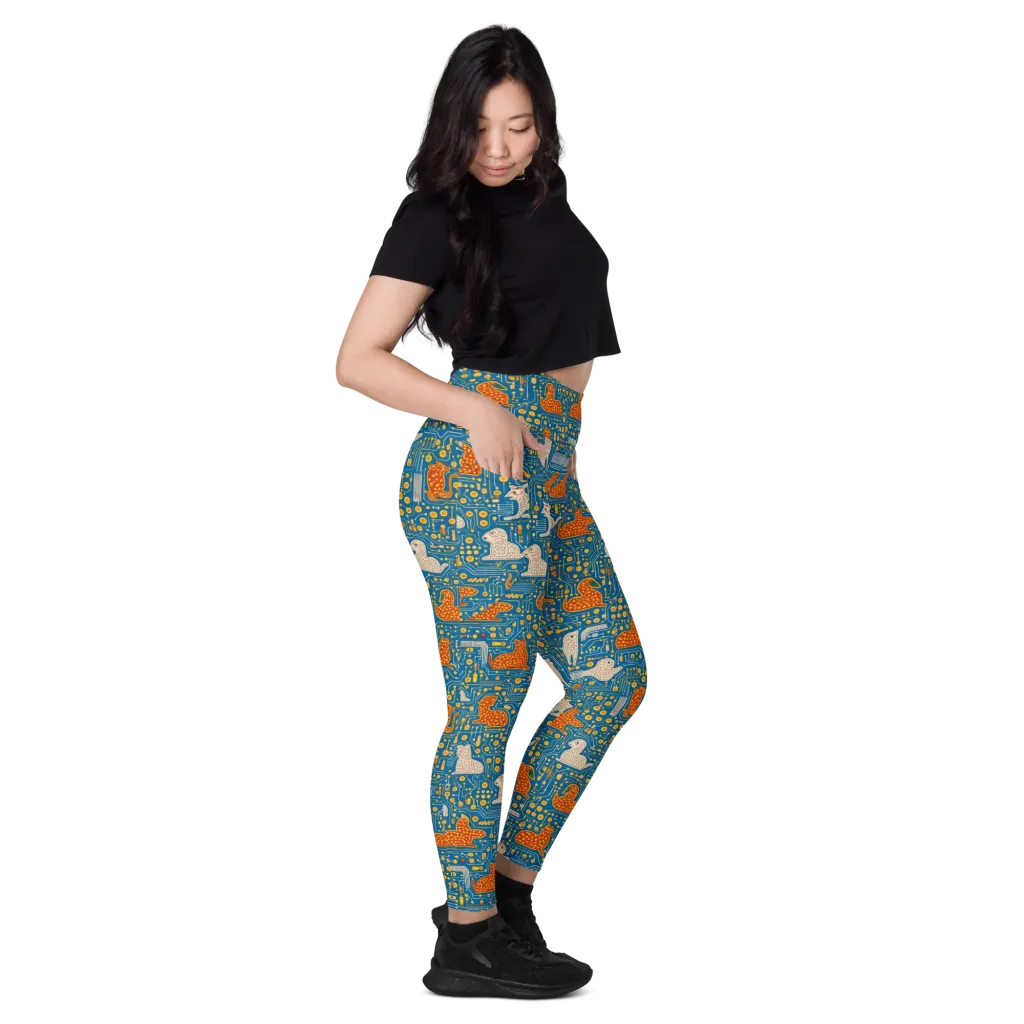 Copper Circuit Warren on Leggings with Pockets — Right