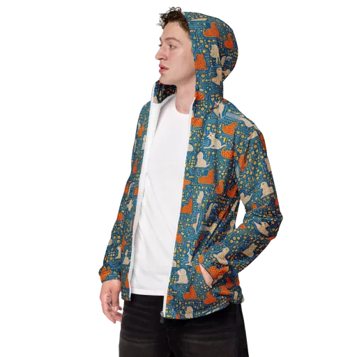 Copper Circuit Warren on a Men's Windbreaker