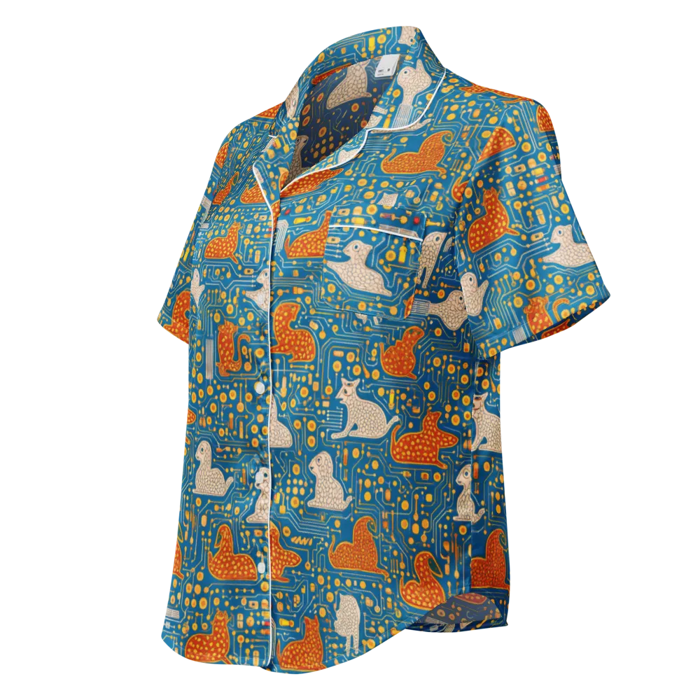 Copper Circuit Warren on Women's Short Sleeve Pajama Top — Left Front