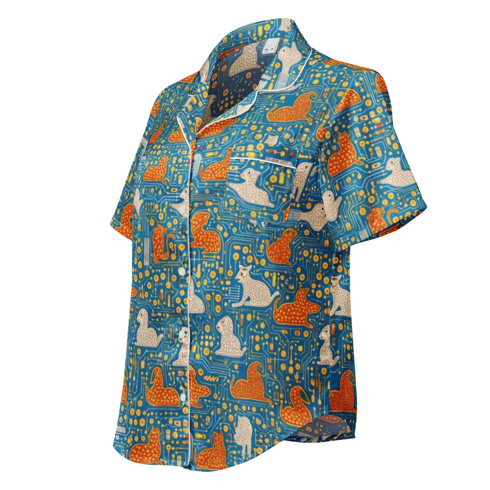 Copper Circuit Warren on Women's Short Sleeve Pajama Top — Left Front