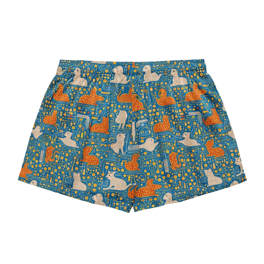 Copper Circuit Warren on Women's Pajama Shorts — Back