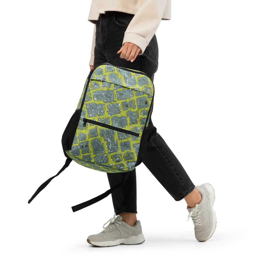 Lime Circuit on Utility Backpack — Front