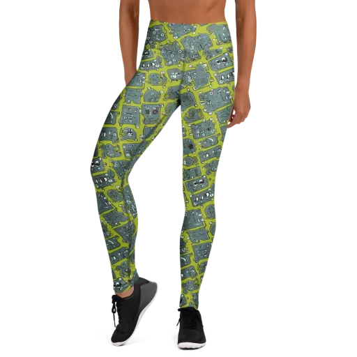 Lime Circuit on a Yoga Leggings