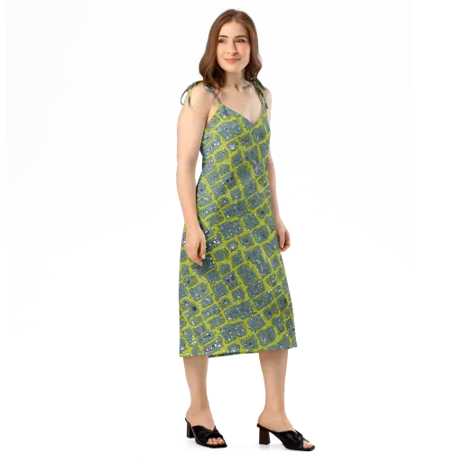 Lime Circuit on a Slip Dress