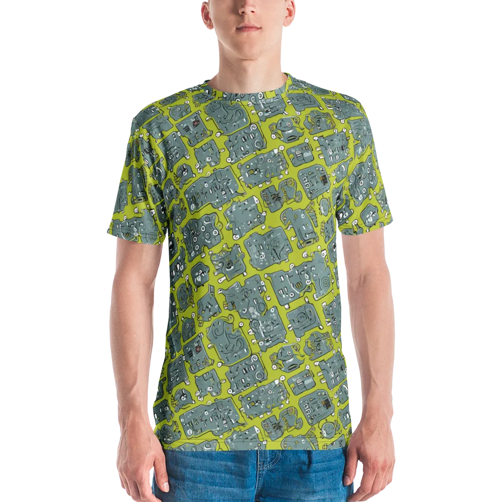 Lime Circuit on Men's Crew Neck T-Shirt — Front