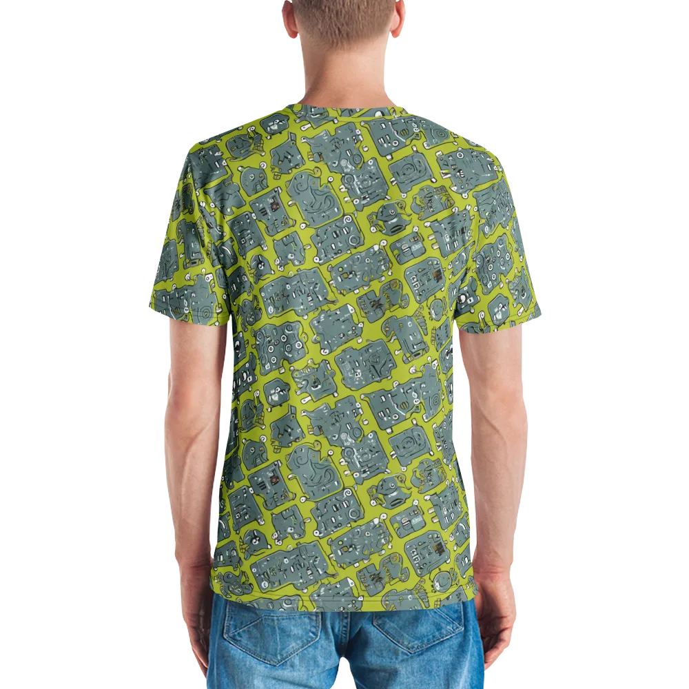 Lime Circuit on Men's Crew Neck T-Shirt — Back
