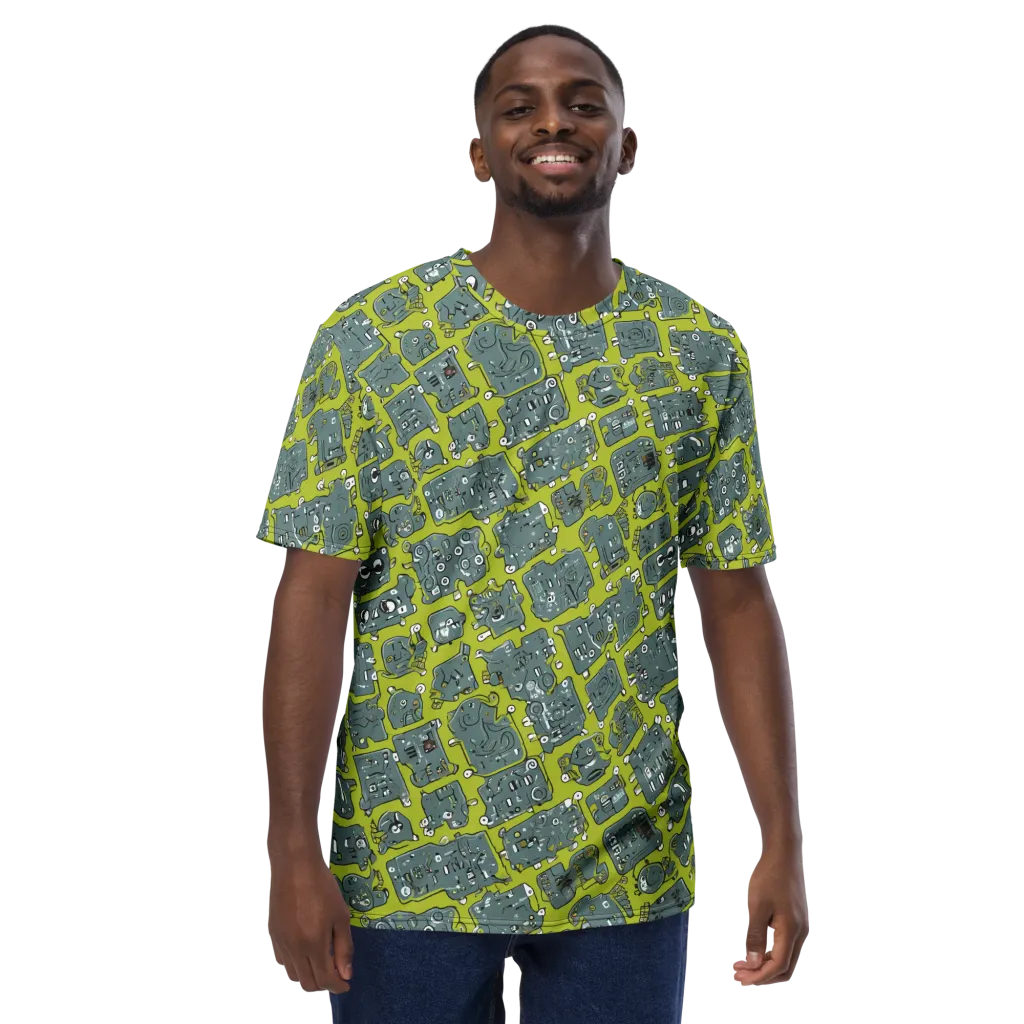 Lime Circuit on Men's Crew Neck T-Shirt — Front