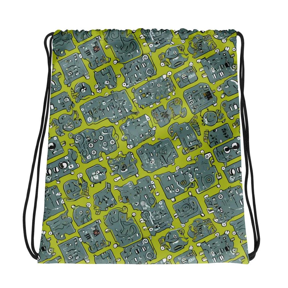 Lime Circuit on Drawstring Bag — Photo