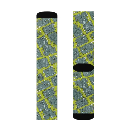 Lime Circuit on a Socks
