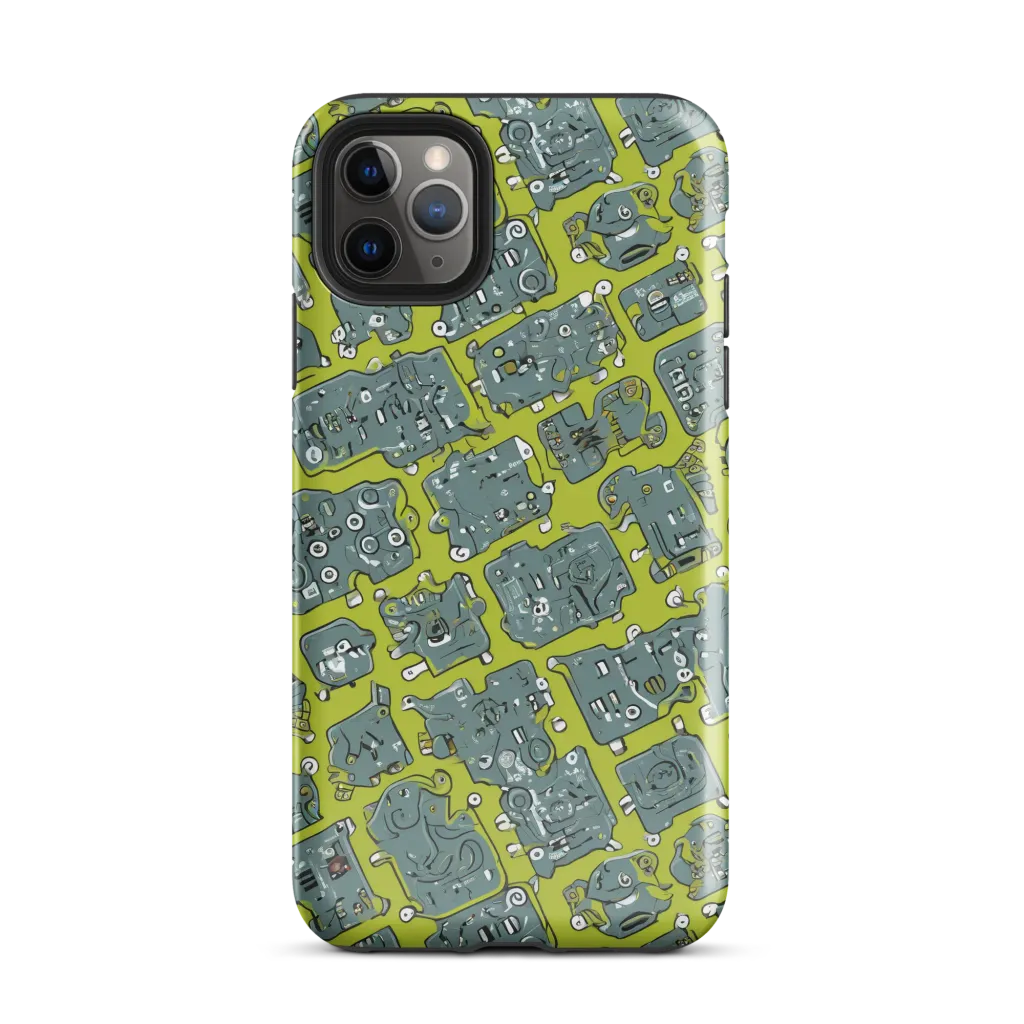 Lime Circuit on Tough Case for iPhone® — Front