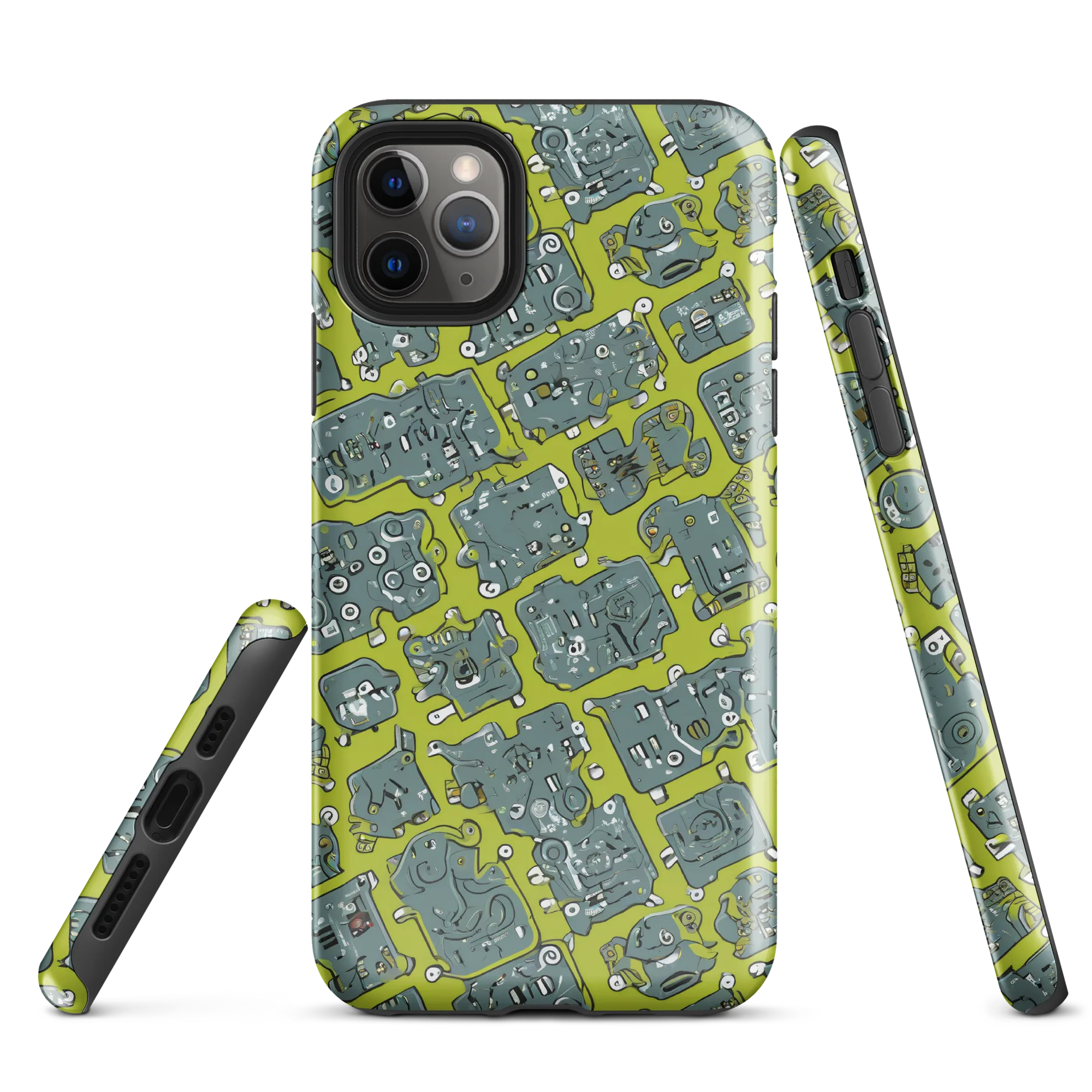 Lime Circuit on Tough Case for iPhone® — Front