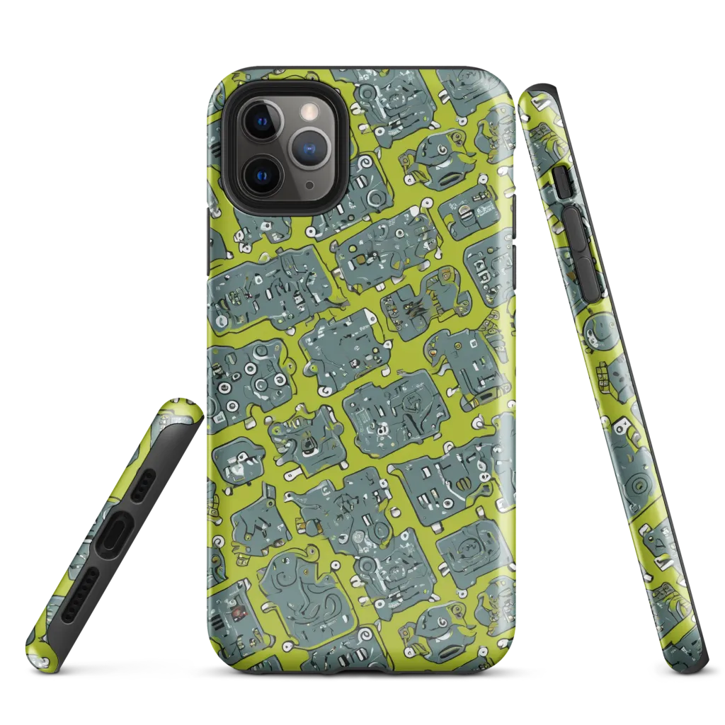 Lime Circuit on Tough Case for iPhone® — Front
