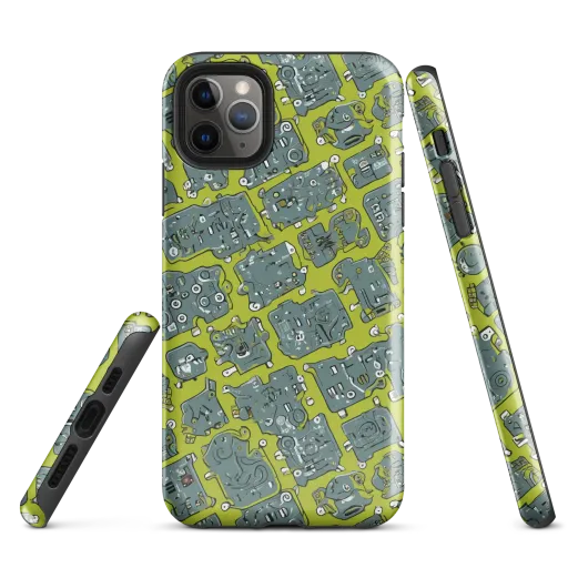 Lime Circuit on a Tough Case for iPhone®