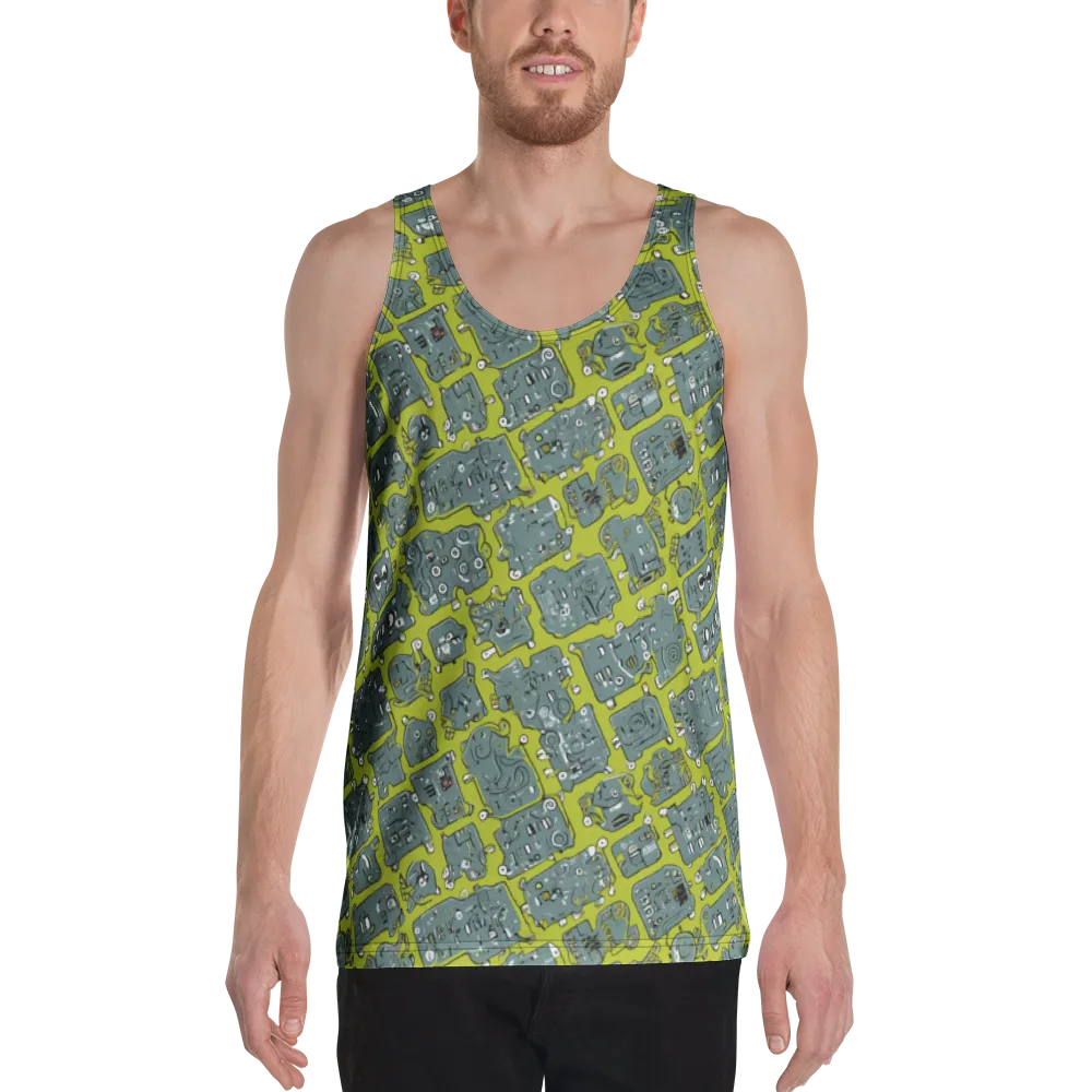 Lime Circuit on Men's Tank Top — Front