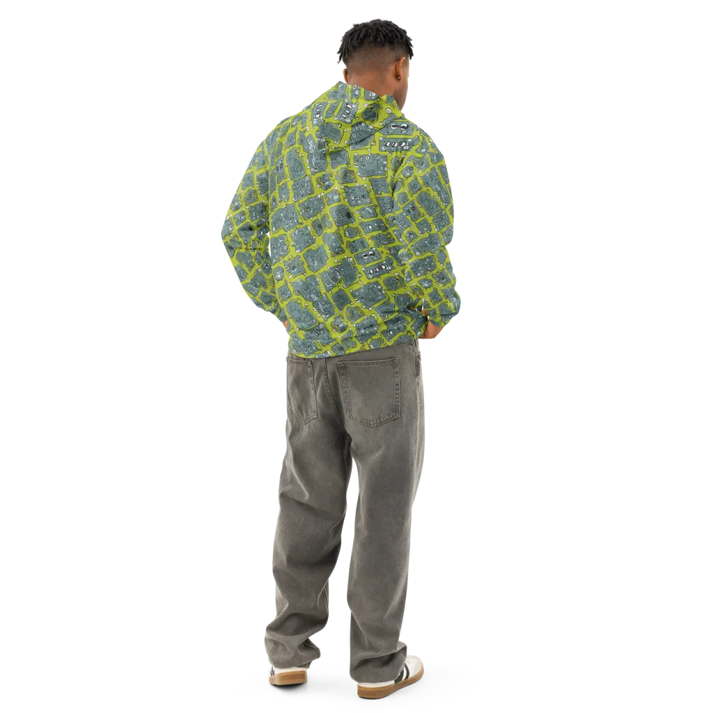 Lime Circuit on Cotton Hoodie — Back