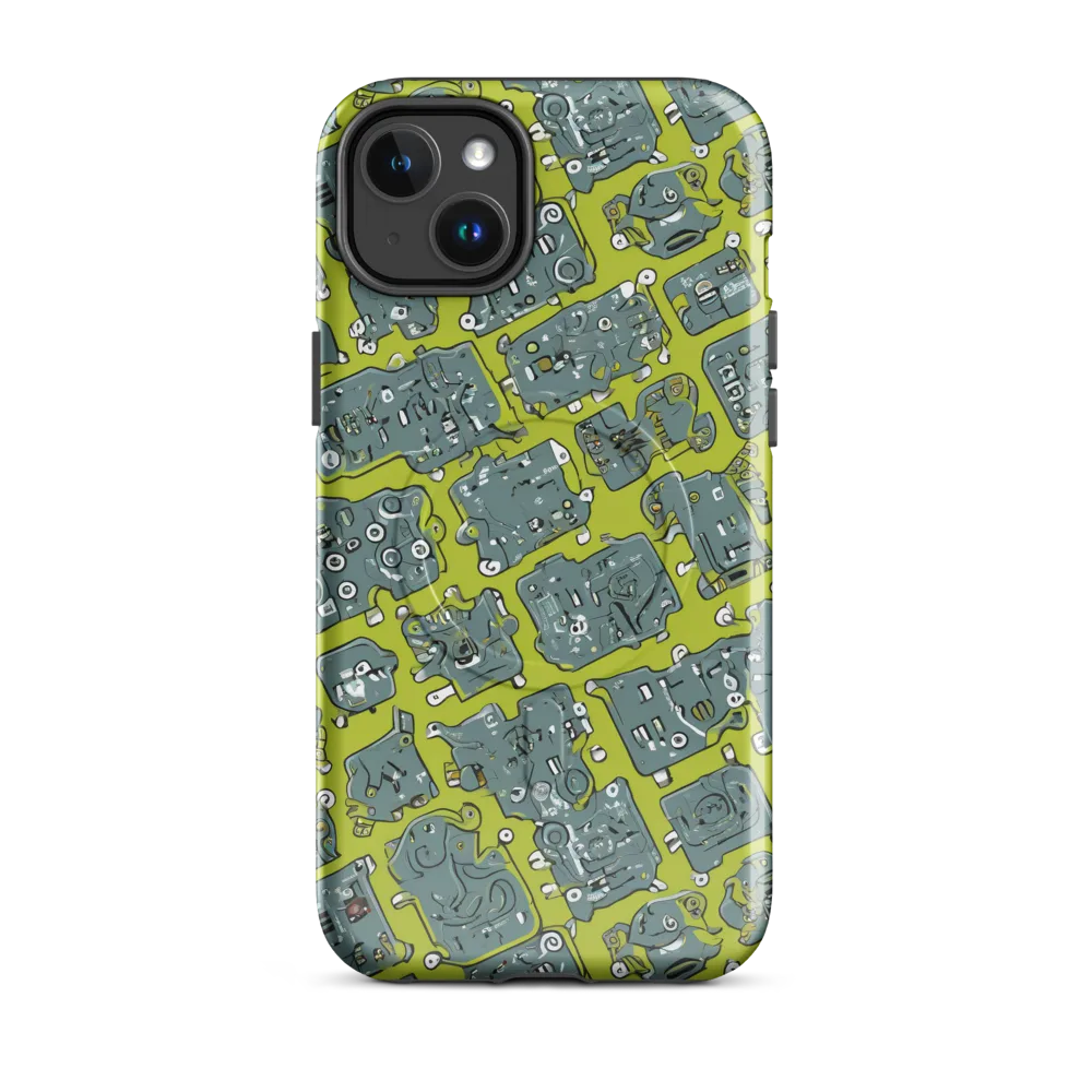 Lime Circuit on MagSafe Tough Case for iPhone® — Front