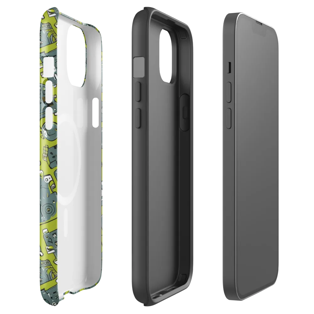 Lime Circuit on MagSafe Tough Case for iPhone® — Front