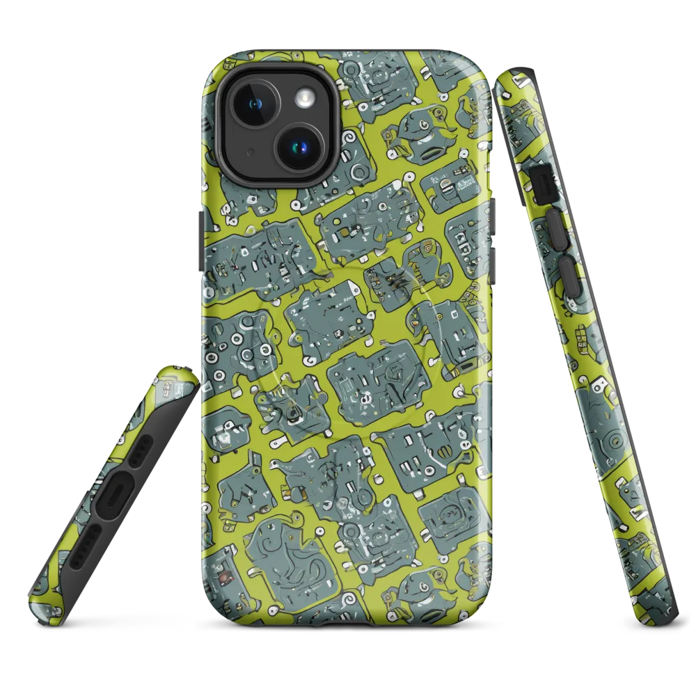 Lime Circuit on MagSafe Tough Case for iPhone® — Front