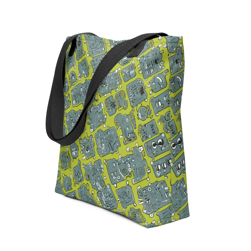 Lime Circuit on Tote Bag — Front