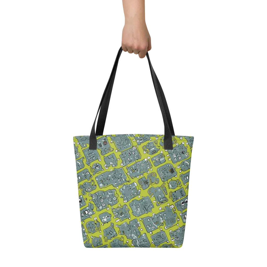 Lime Circuit on Tote Bag — Front