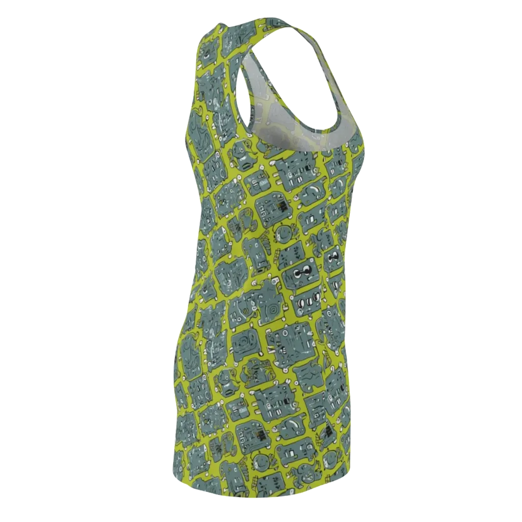 Lime Circuit on Racerback Dress — Back Side
