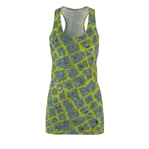 Lime Circuit on a Racerback Dress