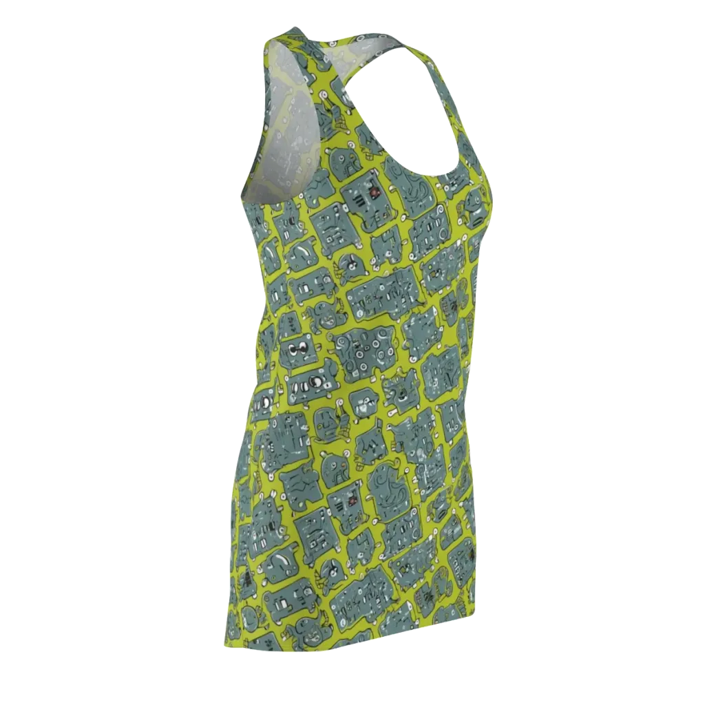 Lime Circuit on Racerback Dress — Front Side